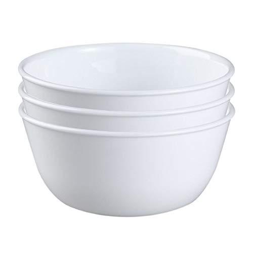 Corelle Livingware 28-Ounce Super Soup/Cereal Bowl, Winter Frost White (3 Bowls)