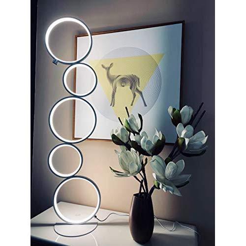 Hillloong Modern Ring Style LED Floor Lamp Office Lamp Beautiful Decoration Piece for Your Home, Hotel and Office Use. Three Brightness Levels Dimmable with Touch Screen 1600 Lumens 3000K Warm White