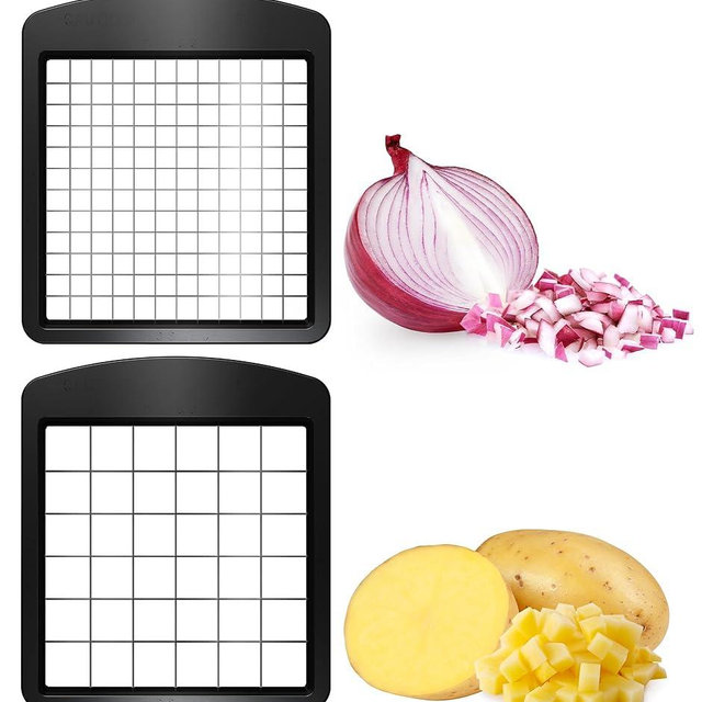 Fullstar Blade Replacement Set for Vegetable Chopper Only - 2pc Blade Inserts for Veggie Chopper - Big Dice Blade for Potatoes, Apples, Pears - Small Dice Blade for Onions, Tomatoes