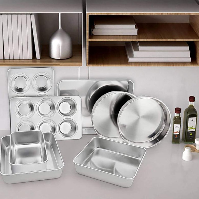 TeamFar Stainless Steel Bakeware Set of 8