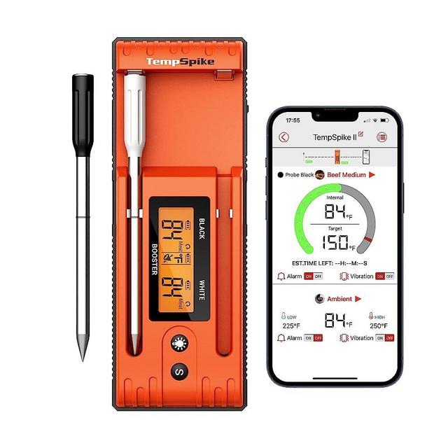 ThermoPro Twin TempSpike 500FT Truly Wireless Meat Thermometer with 2 Meat Probes, Bluetooth Meat Thermometer with LCD-Enhanced Booster, Meat Thermometer Wireless for Rotisserie BBQ Grill Oven Smoker