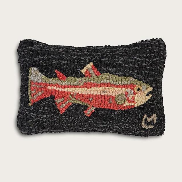 TROUT HOOKED SMALL LUMBAR PILLOW