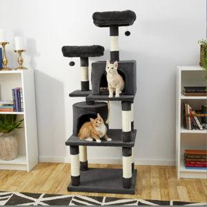 Frisco 61-in Faux Fur Cat Tree & Condo