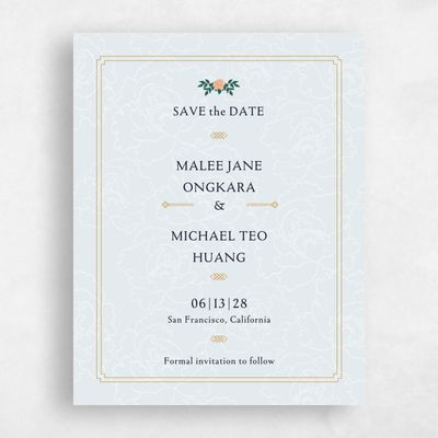 Sky, Blue Wedding Save the Date - Joliette Type