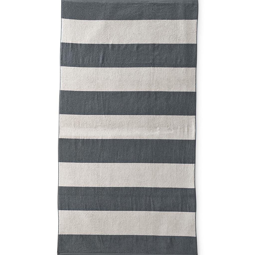 Cabana Stripe Beach Towel - Graphite