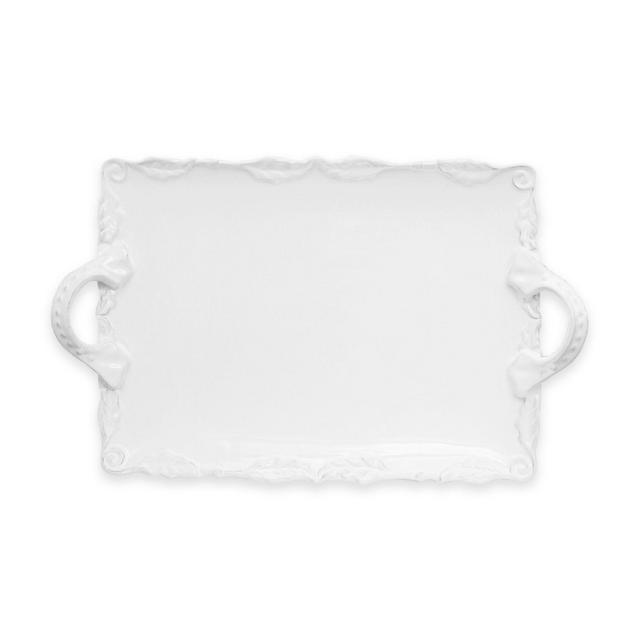 American Atelier Bianca Wave Rectangular Platter in White