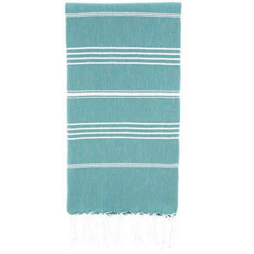 Cacala 100% Cotton Pestemal Turkish Bath Towel, 37 x 70", Aqua