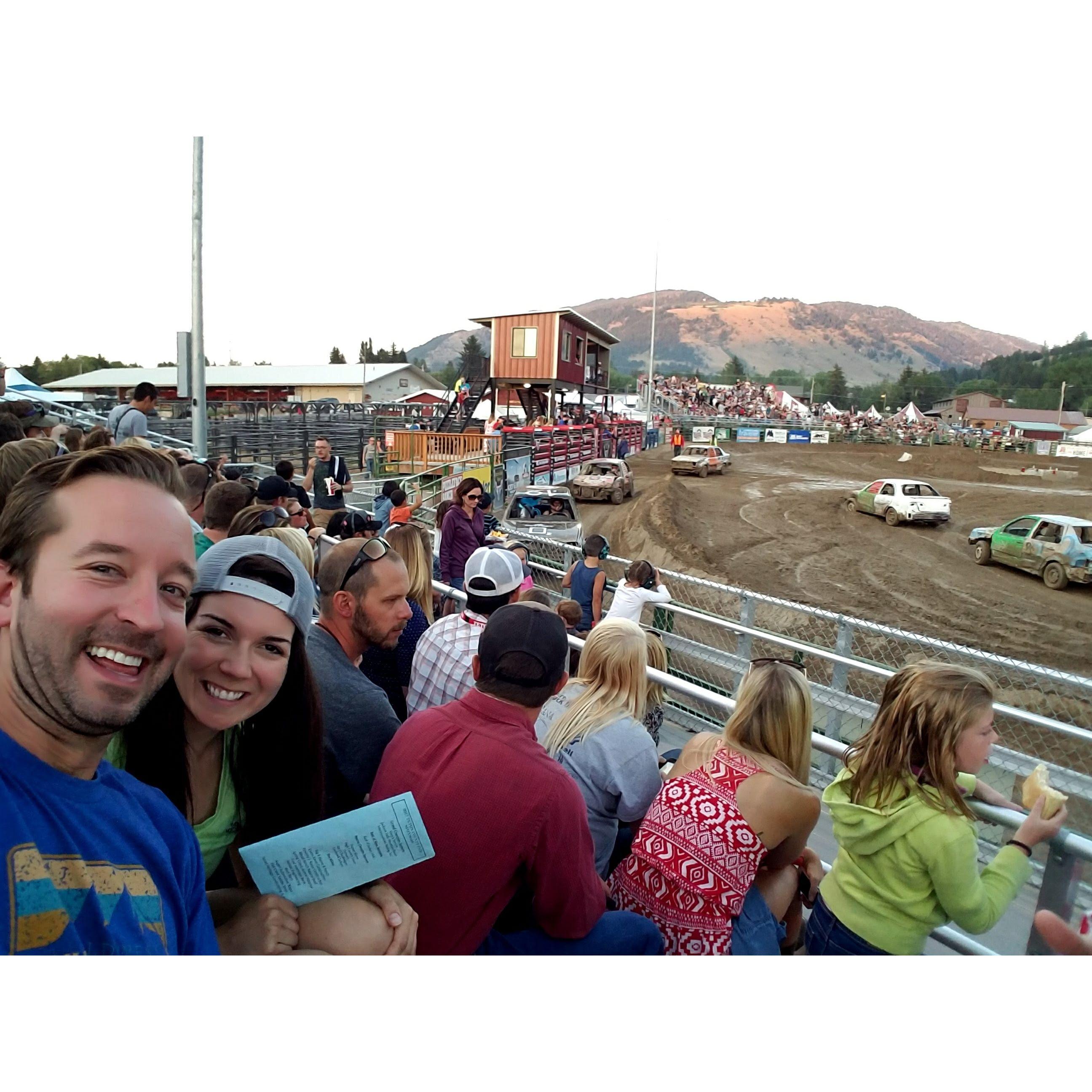 Attending dirt track races after hiking in Grand Teton National Park, Jackson Hole WY (July 2017)