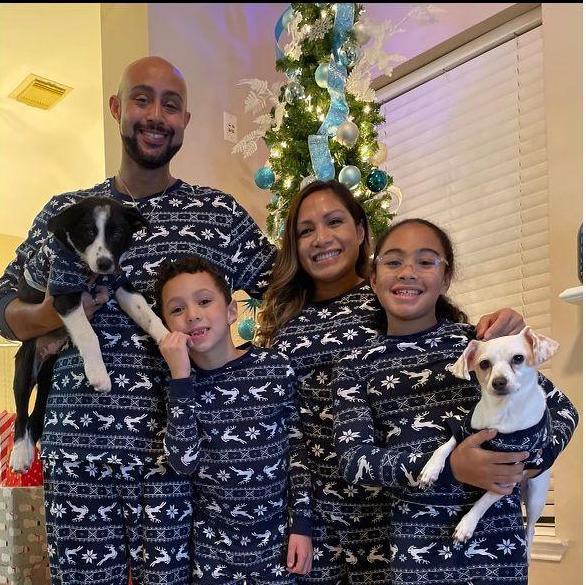 First Family Christmas with New Dog "Ollie"