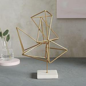 Geo Sculptural Metal Prism Object