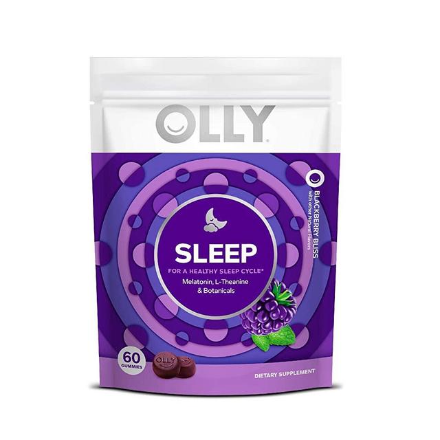 OLLY Sleep Melatonin Gummy, All Natural Flavor and Colors with L Theanine, Chamomile, and Lemon Balm, 3 mg per serving, 30 Day Supply (60 gummies)