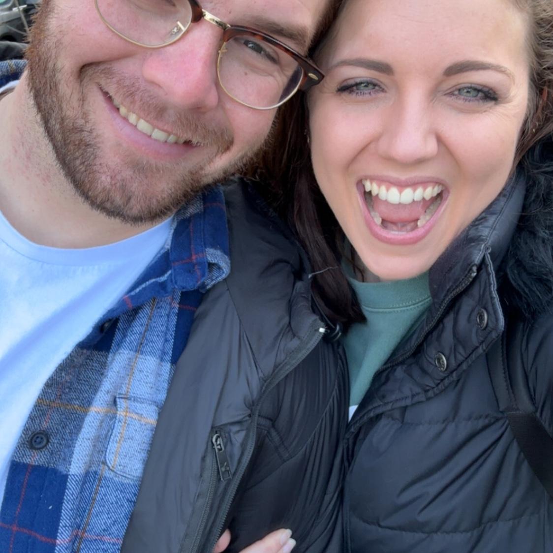 Our first photo together - definitely a Snapchat I sent to my girlfriends.