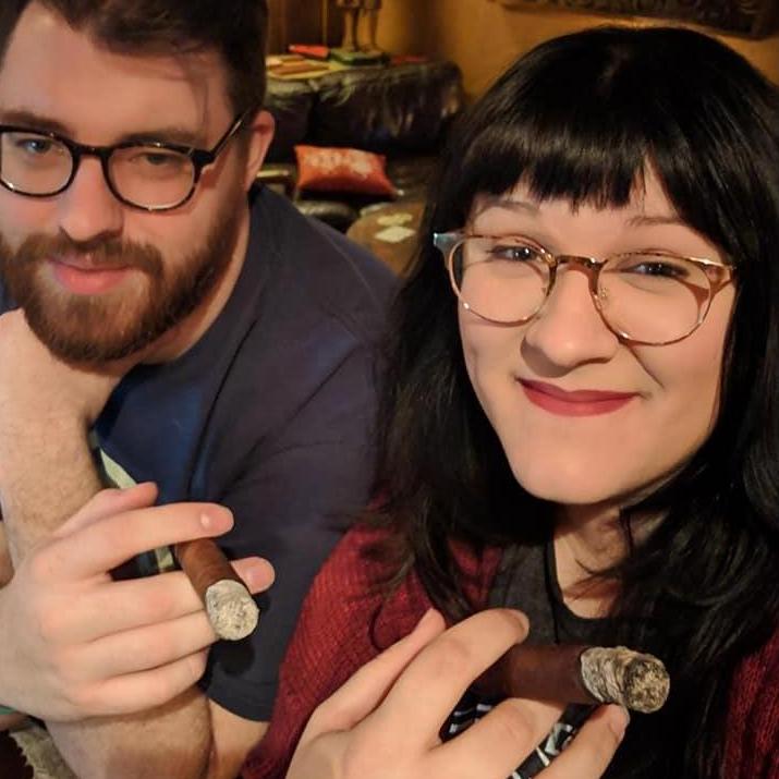 We love to share a good smoke. Here we are at our one of our places in Madison, Drackenbergs Cigar bar.