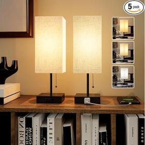 Nightstand Lamp for Bedside with AC Outlets
