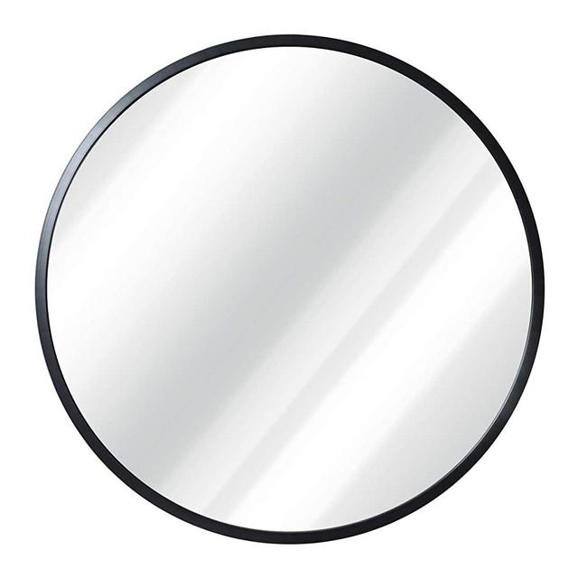 HBCY Creations Circle Wall Mirror Inch Round Wall Mirror for Entryways, Washrooms, Living Rooms and More (Black, 20")
