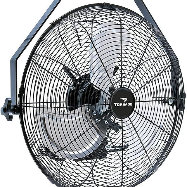 Tornado - 18 Inch High Velocity Industrial Wall Fan with TEAO Enclosure Motor - 4000 CFM - 3 Speed - 6.5 FT Cord - Industrial, Commercial, Residential Use - UL Safety Listed