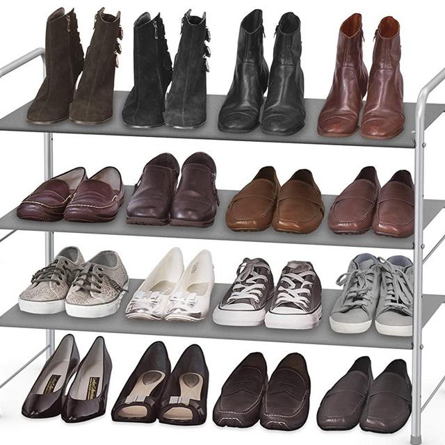 Simple Houseware 3-Tier Shoe Rack Storage Organizer, Grey