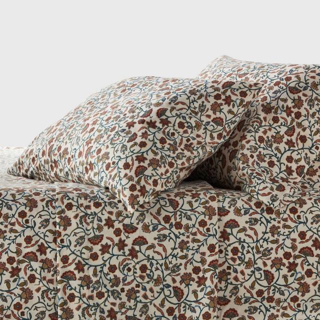 Queen Flannel Sheet Set Floral - Threshold™