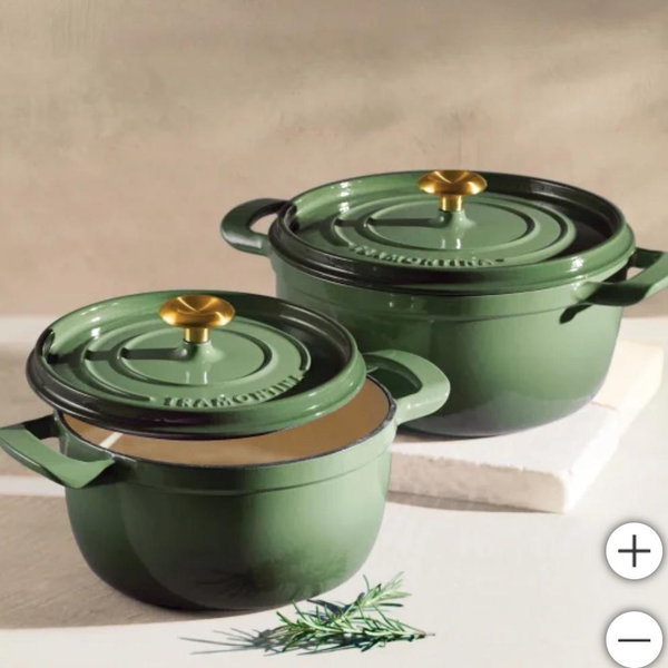 Tramontina 4-quart & 6-quart Enameled Cast Iron Round Dutch Oven, 2-pack