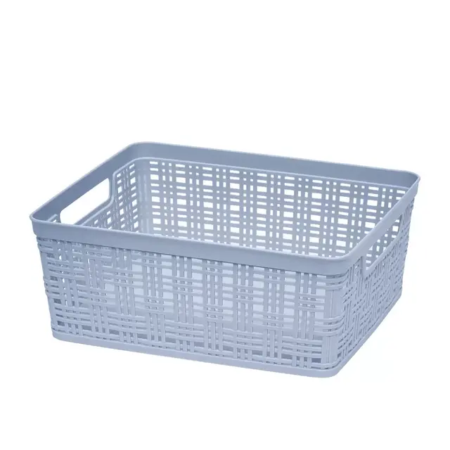 Simply Essential™ Medium Plastic Wicker Storage Basket in Zen Blue