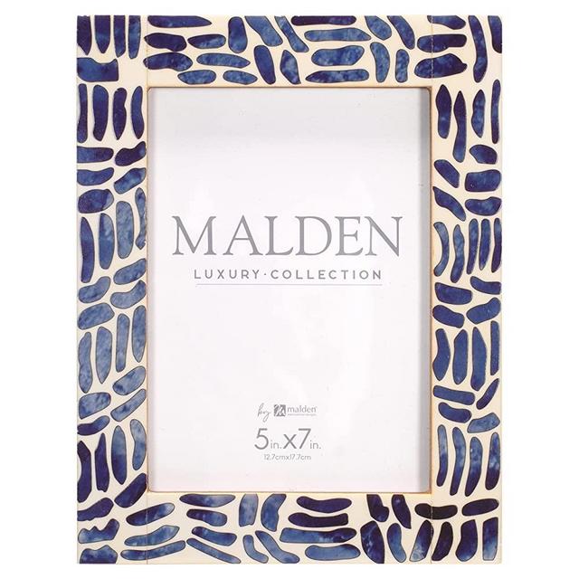 Malden International Designs 5x7 Indigo Picture Frame Blue Wood MDF (2452-57)