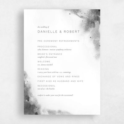 Gray, Grey Wedding Program - Bartlett