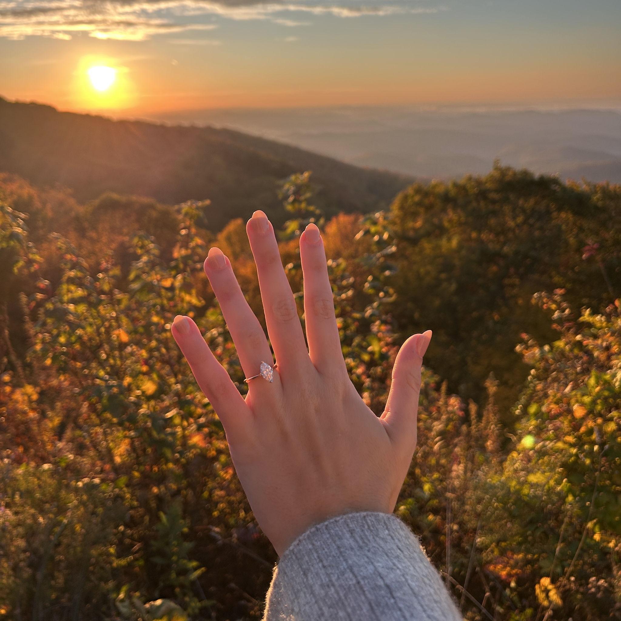 Engagement on the Blue Ridge Parkway at sunrise on 10/18/25.