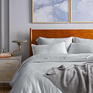 Organic Bamboo Viscose Deluxe Queen Bedding Bundle in Mist