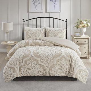 Viola 3-Piece Damask Duvet Cover Set