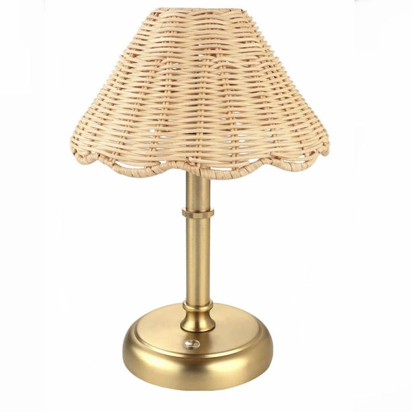 11” Mini Cordless Rattan Table Lamp