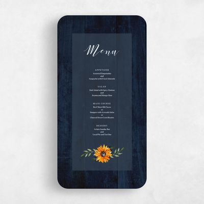 Blue Rounded Wedding Menu - Sunnyridge