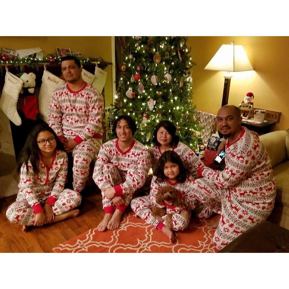 Annual Williams family matching Christmas PJ's!