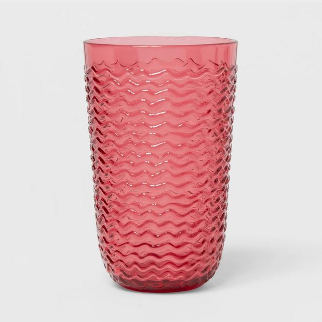 19oz Plastic Wave Texture Tall Tumbler Pink - Opalhouse™