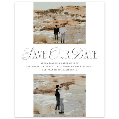 White Typography Wedding Digital Save the Date - Orable Multiphoto