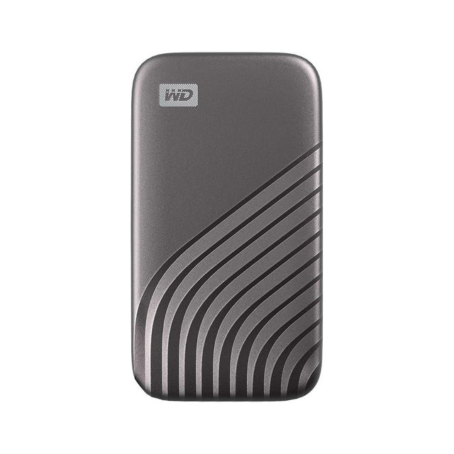Western Digital 2TB My Passport SSD Portable External Solid State Drive, Gray, Sturdy and Blazing Fast, Password Protection with Hardware Encryption - WDBAGF0020BGY-WESN