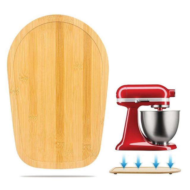 Bamboo Mixer Slider Mat for Kitchen Aid Artisan Mini 3.5 Quart Tilt-Head Stand Mixer, Sliding Board Kitchen Appliance Storage Attachments, Countertop Moving Tray Accessories for Kitchen Aid