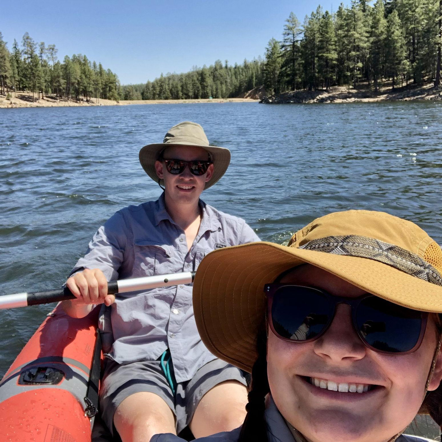Kayaking with cool hats!