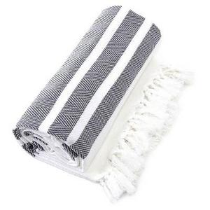 Linum Home Textiles - Herringbone Pesetemal Beach Towel Gray