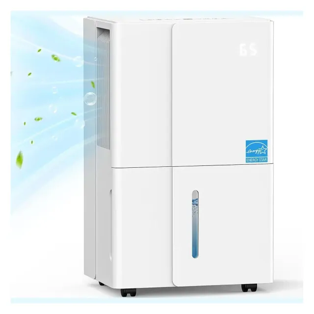 R.W.FLAME 35 Pints Home Dehumidifier for Spaces up to at Home, in Basements and Large Rooms with Drain Hose, Auto Defrost and Self-Drying, White