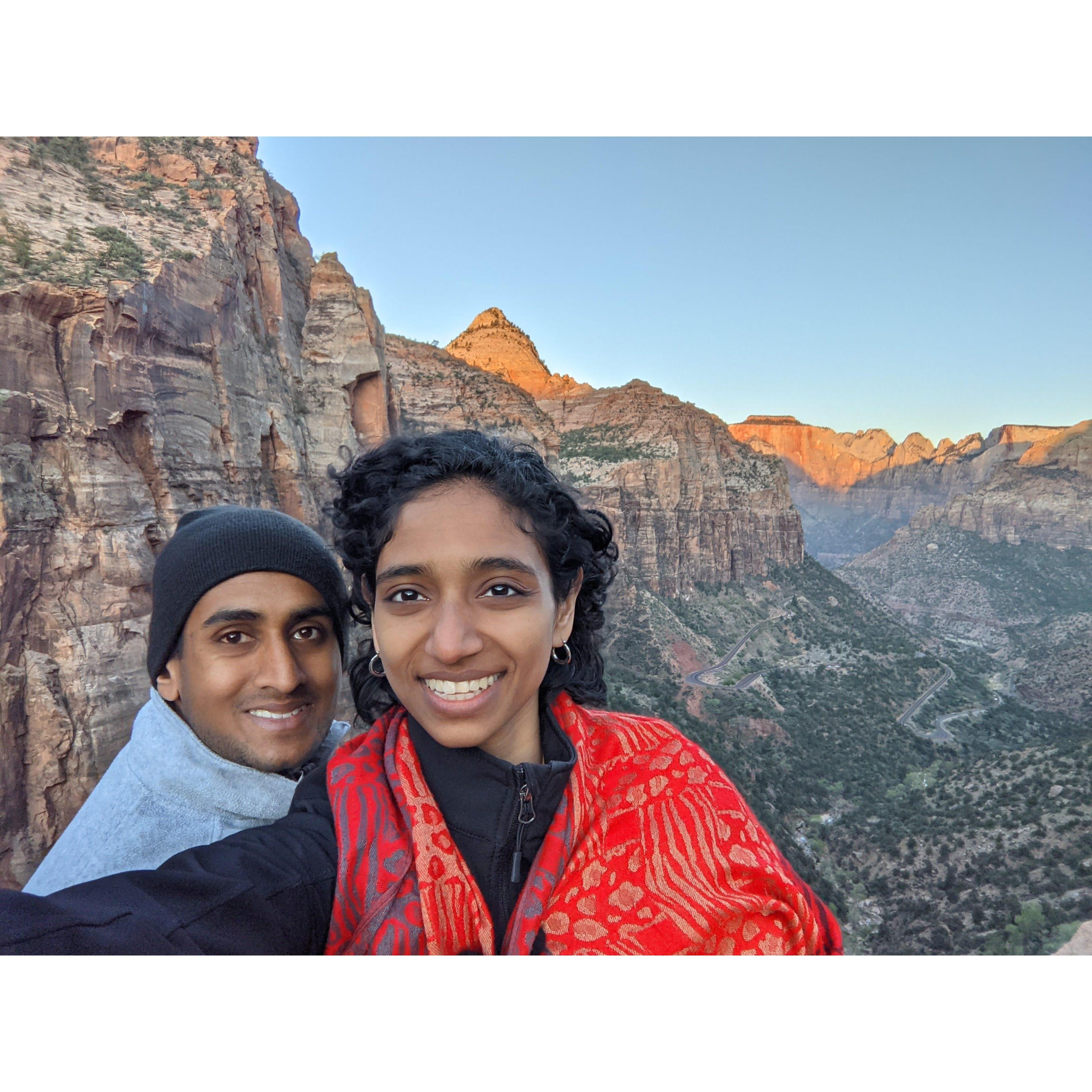 Sunrise at Zion Canyon Overlook on day 3