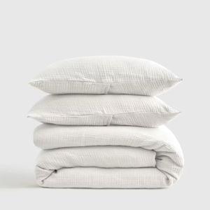 Organic Airy Gauze Duvet Cover Set | Quince in White for Queen Bed