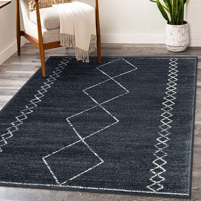 Luxe Weavers Daphnes Anthracite 6x9 Boho Moroccan Geometric Area Rug