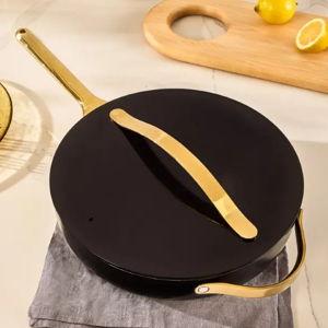 Black Sauté Pan | Large Sauté Pan with Lid | Induction, Gas, & Electric Safe | Caraway
