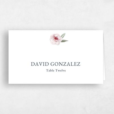 White Wedding Place Card - Windsong
