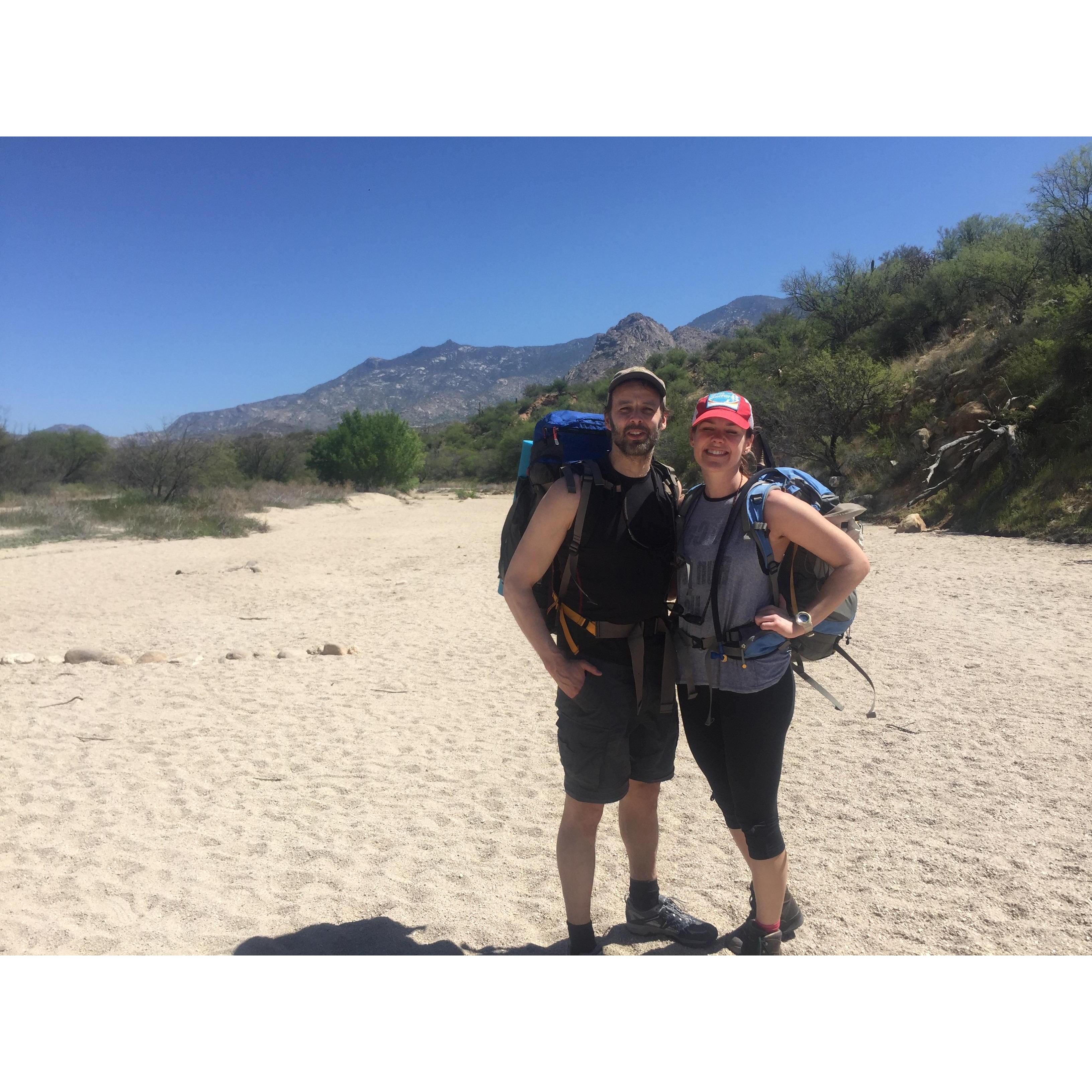 Arizona thru hiking. Ask us about sharing a hammock in the desert after the sun went down :I