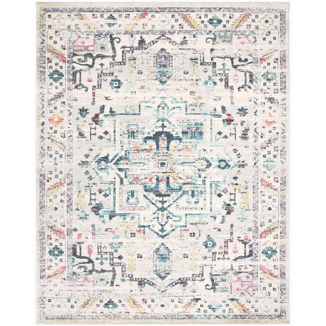 9'x12' Antonette Area Rug Light Gray/Fuchsia - Safavieh