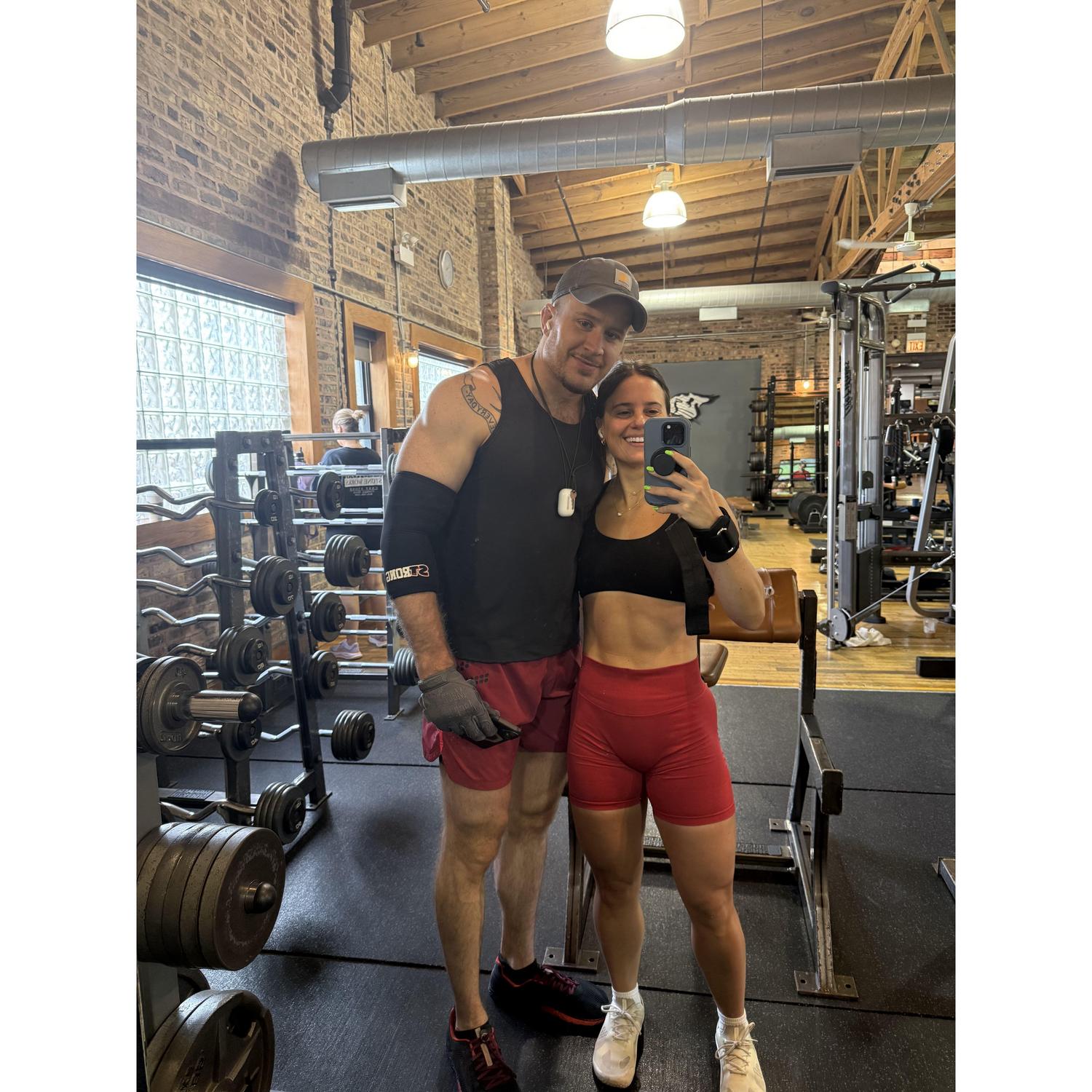 Accidentally twinning at the gym on a Monday morning, June 2025
