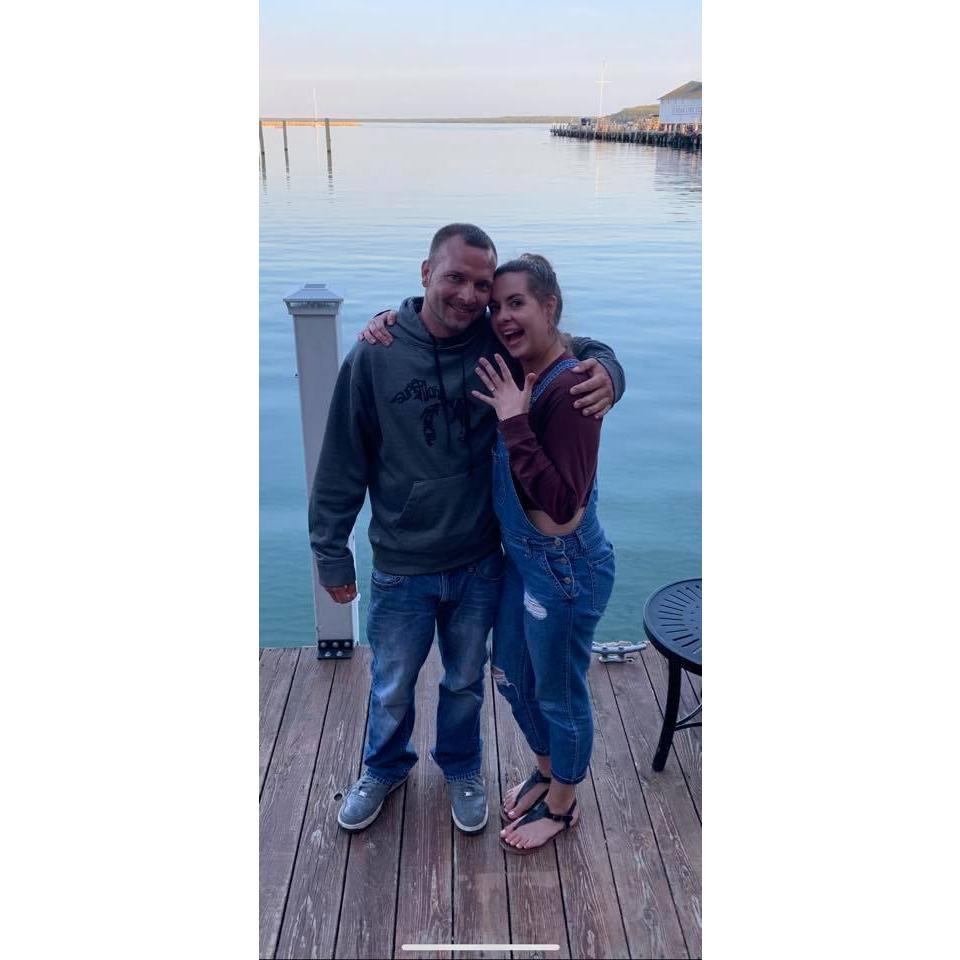 Shortly after Olivia said "Yes!" on Mackinac Island!