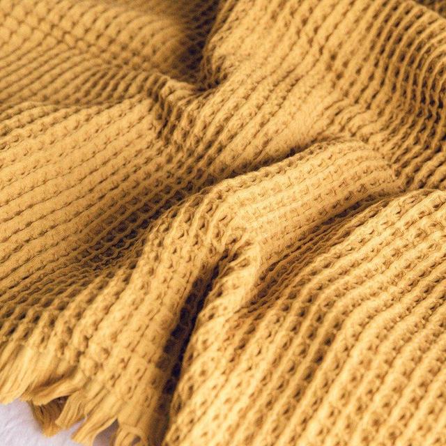 The Waffle Blanket in Mustard