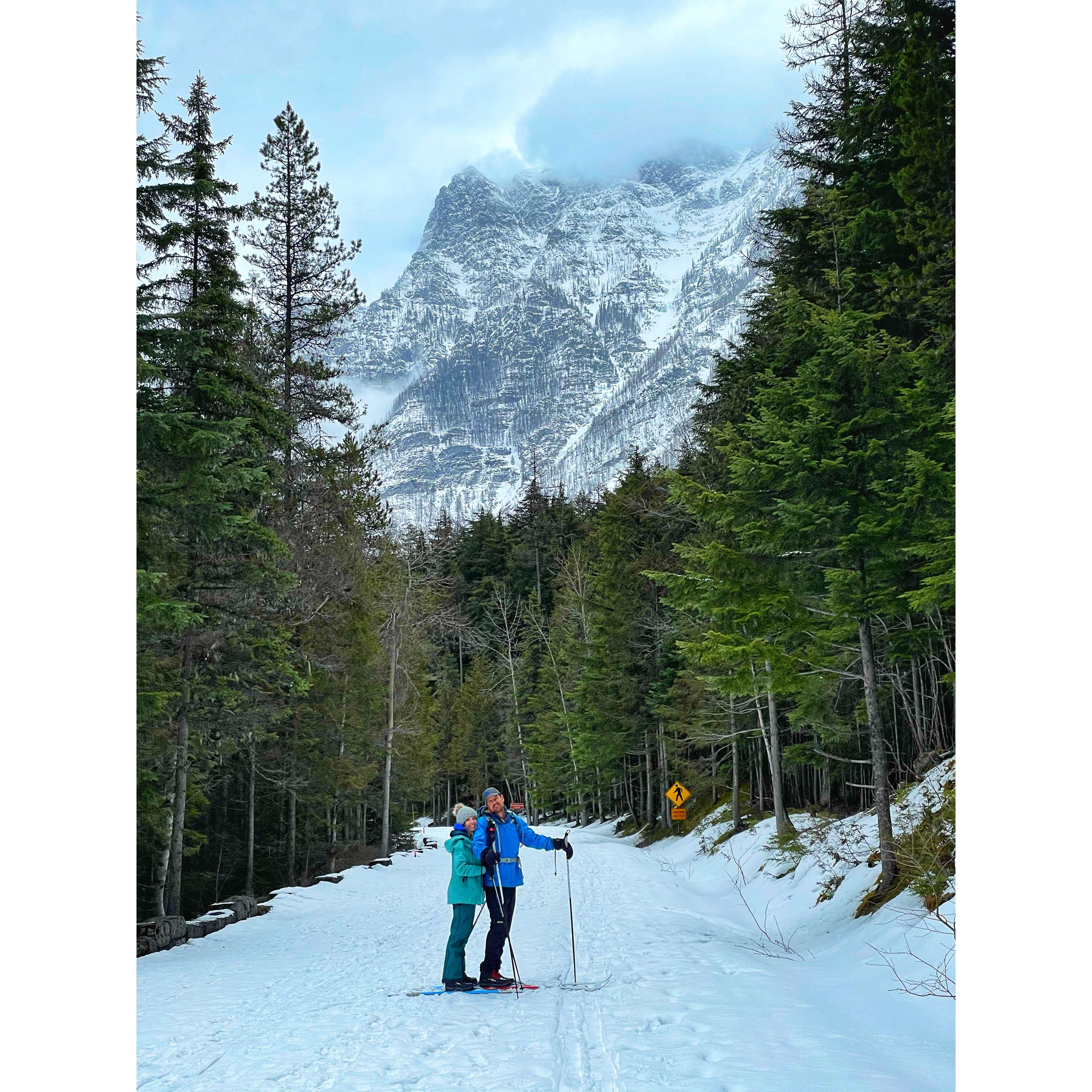 X-Country skiing in Glacier National Park